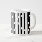 Black Line Geometric Pattern ジャンボコーヒーマグカップ (正面右)