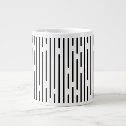 Black Line Geometric Pattern ジャンボコーヒーマグカップ (正面)