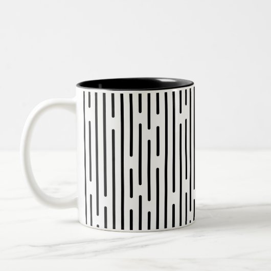 Black Line Geometric Pattern ツートーンマグカップ (左)