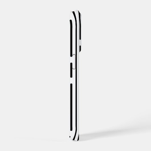 Black Line Geometric Pattern iPhoneケース (右側面)