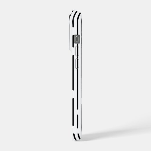 Black Line Geometric Pattern iPhoneケース (左側面)