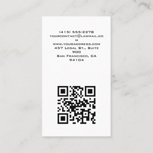 BLACK LINE MONOGRAM CORPORATE LOGO QR CODE 名刺 (裏面)