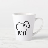 Black Line Sheep – Cozy Animal Ink Design on カフェラテマグ (右)