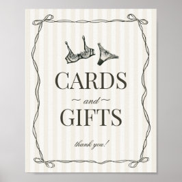 Black Lingerie Bachelorette Cards and Gifts Sign ポスター