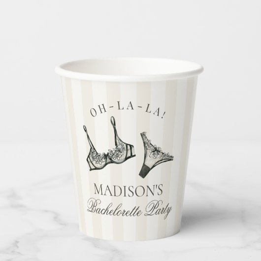 Black Lingerie Shower Bachelorette Bridal Decor 紙コップ (正面)
