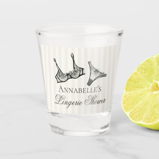 Black Lingerie Shower Bachelorette Party Favor ショットグラス (正面)