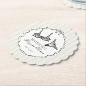 Black Lingerie Shower Lace Bachelorette Party ペーパーコースター (アングル)