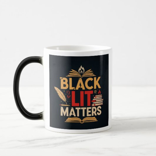 Black Lit Matters | 読んで、立ち上がり、抵抗しよう モーフィングマグカップ (左)
