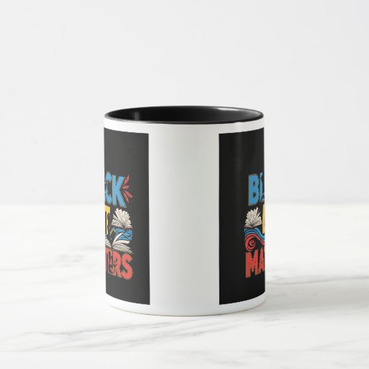 Black Lit Matters | Bold Afrocentric Literary  マグカップ (中央)