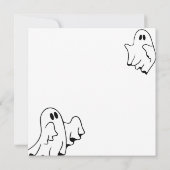 Black Little Ghost Halloween Baby Shower サンキューカード (裏面)