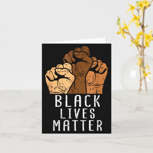 Black Lives Blm Human Rights Black History Month カード (黄色い花)
