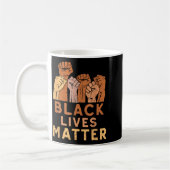 Black Lives Blm Human Rights Black History Month  コーヒーマグカップ (左)