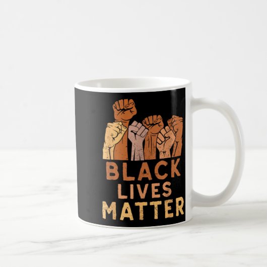 Black Lives Blm Human Rights Black History Month  コーヒーマグカップ (右)