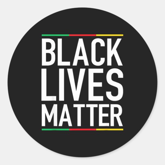 Black Lives Blm Human Rights Black History Month  ラウンドシール (正面)