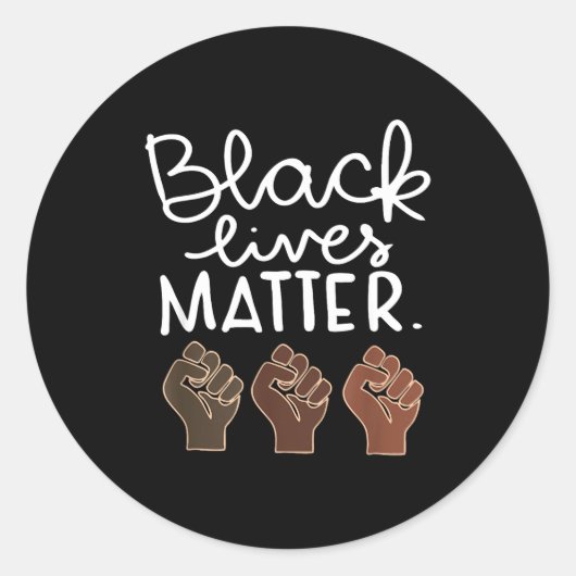 Black Lives Blm Human Rights Black History Month ラウンドシール (正面)
