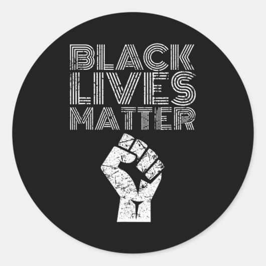 Black Lives Blm Human Rights Black History Month  ラウンドシール (正面)