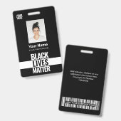 Black Lives Mater Photo、バーコード、ロゴ、名前 バッジ (正面＆裏面)