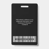 Black Lives Mater Photo、バーコード、ロゴ、名前 バッジ (裏面)