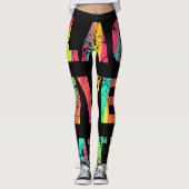 Black Lives Matter絵画's 01 Rise Up Huge Logo レギンス (正面)