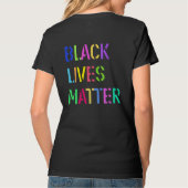 Black Lives Matter カラフル Stencil 01フロントバック Tシャツ (裏面)