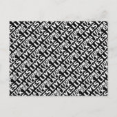 Black Lives Matter ブラック ホワイト タイポグラフィ パターン ポストカード (正面)