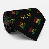 BLACK LIVES MATTER BHM Customizable MONOGRAM ネクタイ (ロール)
