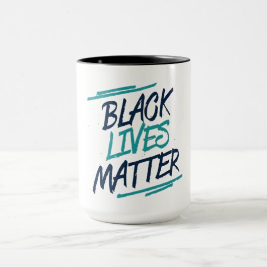 Black Lives Matter Modern Typographic Coffee Mug マグカップ (中央)