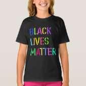 Black Lives Matter Stencil カラフル 01 Editable Tシャツ (正面)