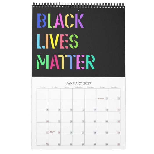 Black Lives Matter Stencil 01編集可能 カレンダー (1月 2027)