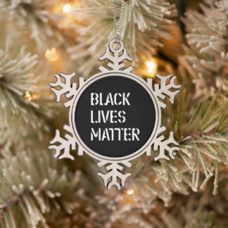 Black Lives Matter Stencil 03複数のスタイル スノーフレークピューターオーナメント