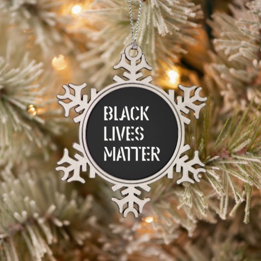 Black Lives Matter Stencil 03複数のスタイル スノーフレークピューターオーナメント (ツリー)