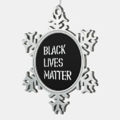 Black Lives Matter Stencil 03複数のスタイル スノーフレークピューターオーナメント (右)