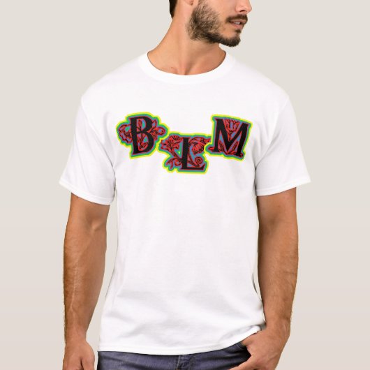 Black Lives Matter with flowers T-Shirt Tシャツ (正面)