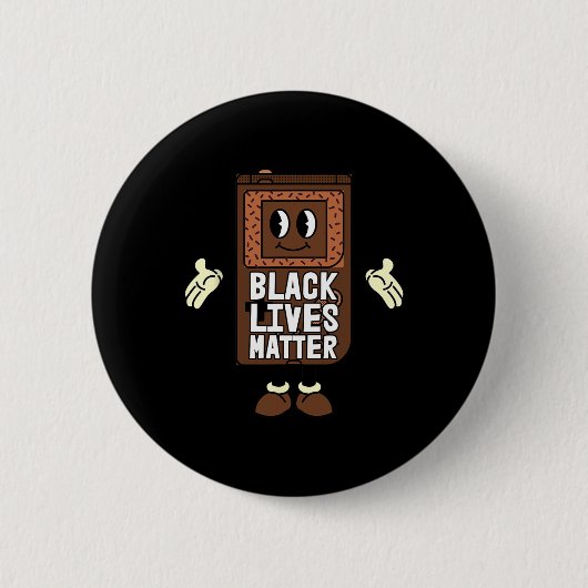Black Lives Problem Video-game Black History Gamin 缶バッジ (正面)