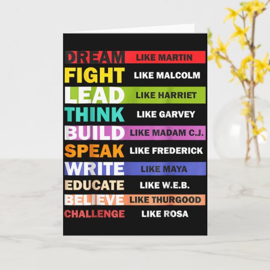Black Lives S Black Leaders Black History Month カード (黄色い花)
