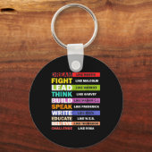 Black Lives S Black Leaders Black History Month キーホルダー (正面)