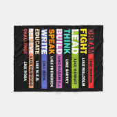 Black Lives S Black Leaders Black History Month フリースブランケット (正面(横))