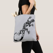 Black Lizard Gray Tote Bag – Reptile Art Design トートバッグ (クローズアップ)