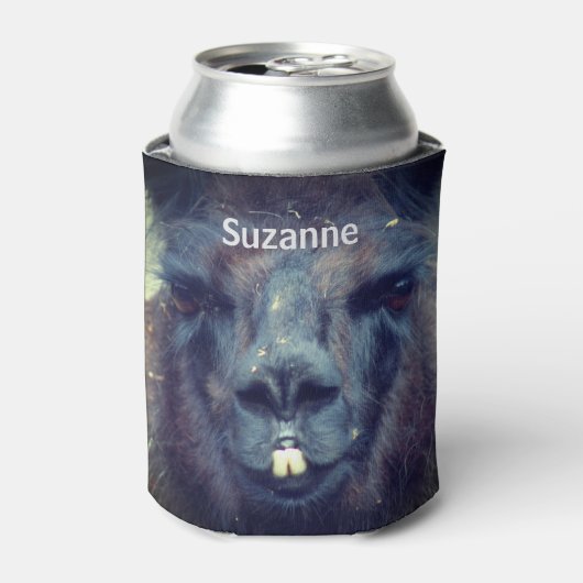 Black Llama Face Farm Animal Personalized 缶クーラー (缶正面)
