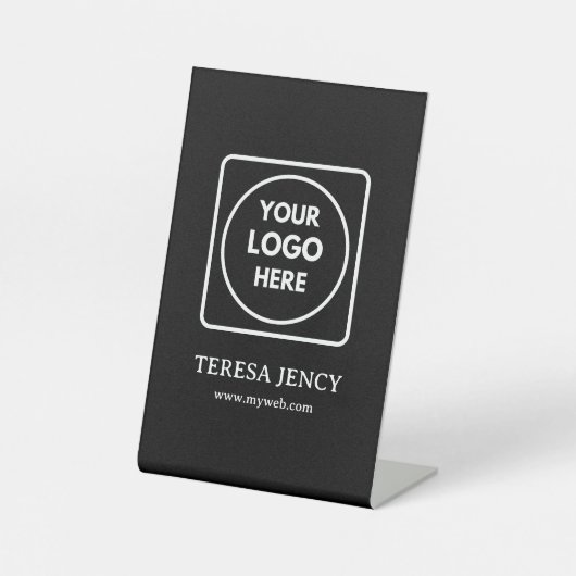 Black Logo Display Stand for Branding 台座サイン (正面)