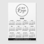 Black Logo Info Bar 2026 Magnetic Calendar (正面)