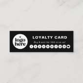 Black Logo Modern Professional Loyalty Card スキニー名刺 (正面)