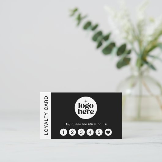 Black Logo Modern Professional Loyalty Card 名刺 (スタンド正面)