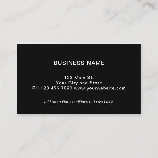 Black Logo Modern Professional Loyalty Card 名刺 (裏面)