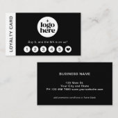Black Logo Modern Professional Loyalty Card 名刺 (正面/裏面)
