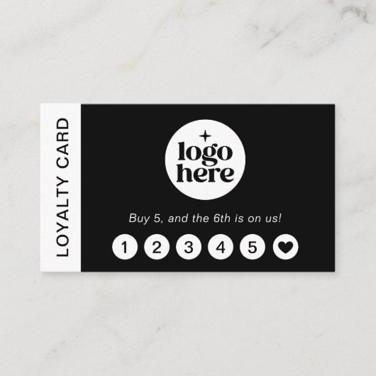 Black Logo Modern Professional Loyalty Card 名刺 (正面)