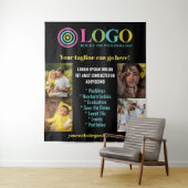 Black Logo Photo Small Business Promo Backdrop タペストリー (インサイチュ)