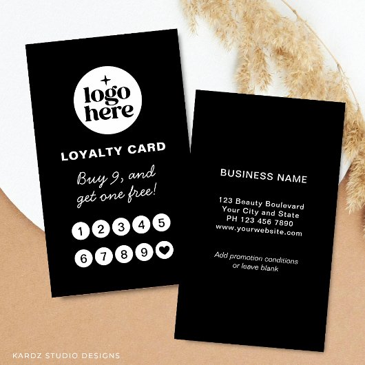 Black Logo Professional Loyalty Card ロイヤリティカード