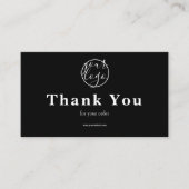 Black Logo Thank You Card Small Business 名刺 (正面)