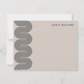 Black Lombard Wavy Lines Modern Stationery Card ノートカード (正面)